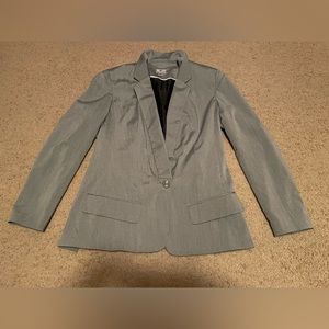 Worthington Women’s Blazer Gray 1 Button size L Long Sleeve Fully Lined Pockets